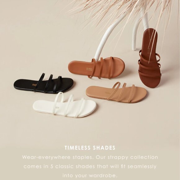 NEW TKEES Made In Brazil Leather Emma Flat Strappy Sandals in Au Natural 7252j1 - Picture 8 of 10